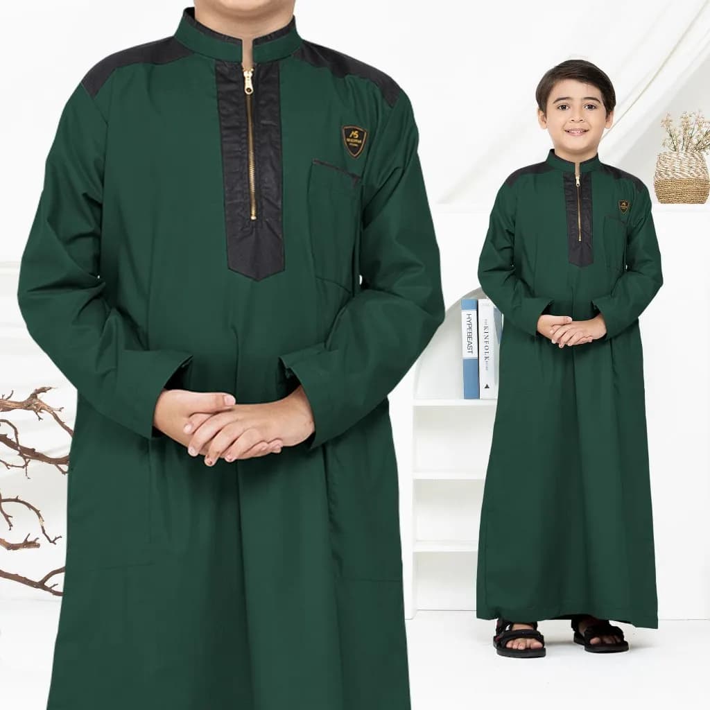 Assuffah I Jubah Anak Laki Laki 9 - 16 Tahun Lengan Panjang Resleting Depan Alief Series