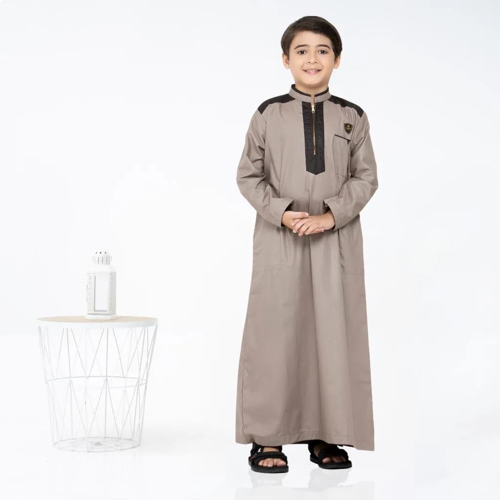 Assuffah I Jubah Anak Laki Laki 9 - 16 Tahun Lengan Panjang Resleting Depan Alief Series