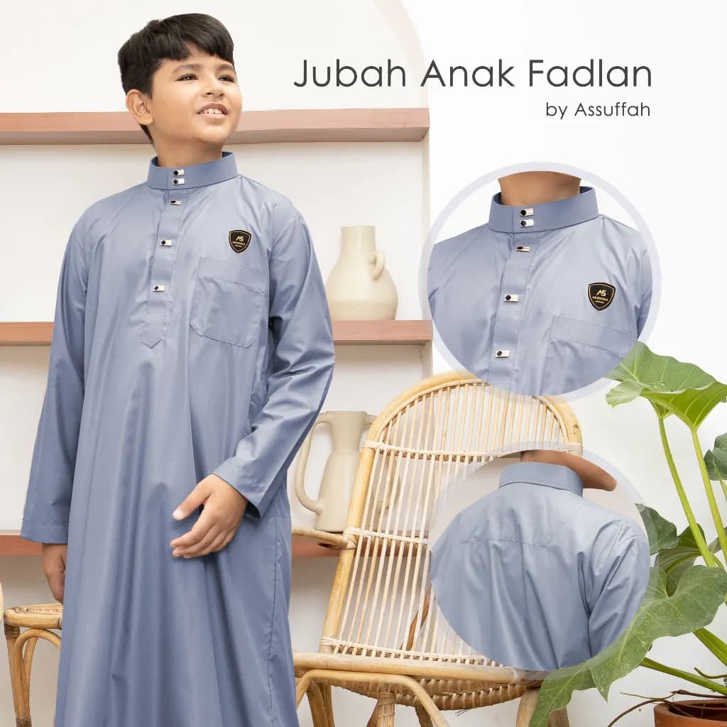 Assuffah I Gamis Anak Laki Laki 1-8 Tahun Kancing Snap Motif Harmain Fadlan Series