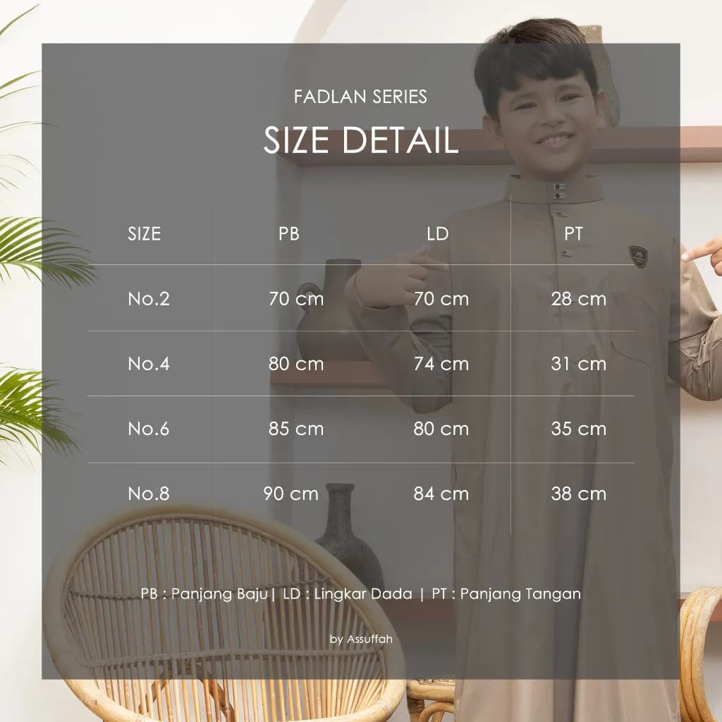 Assuffah I Gamis Anak Laki Laki 1-8 Tahun Kancing Snap Motif Harmain Fadlan Series
