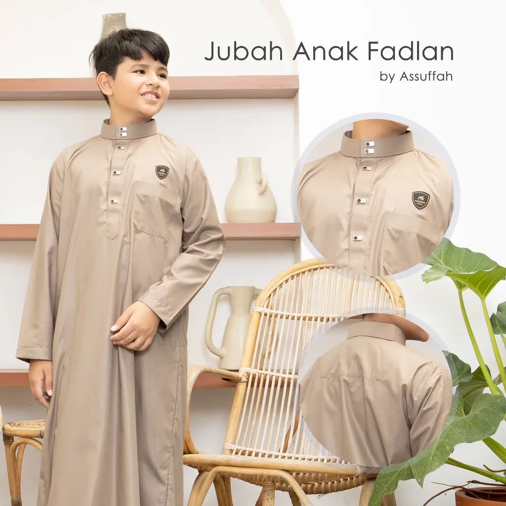 Assuffah I Gamis Anak Laki Laki 9-16 Tahun Kancing Snap Motif Harmain Fadlan Series