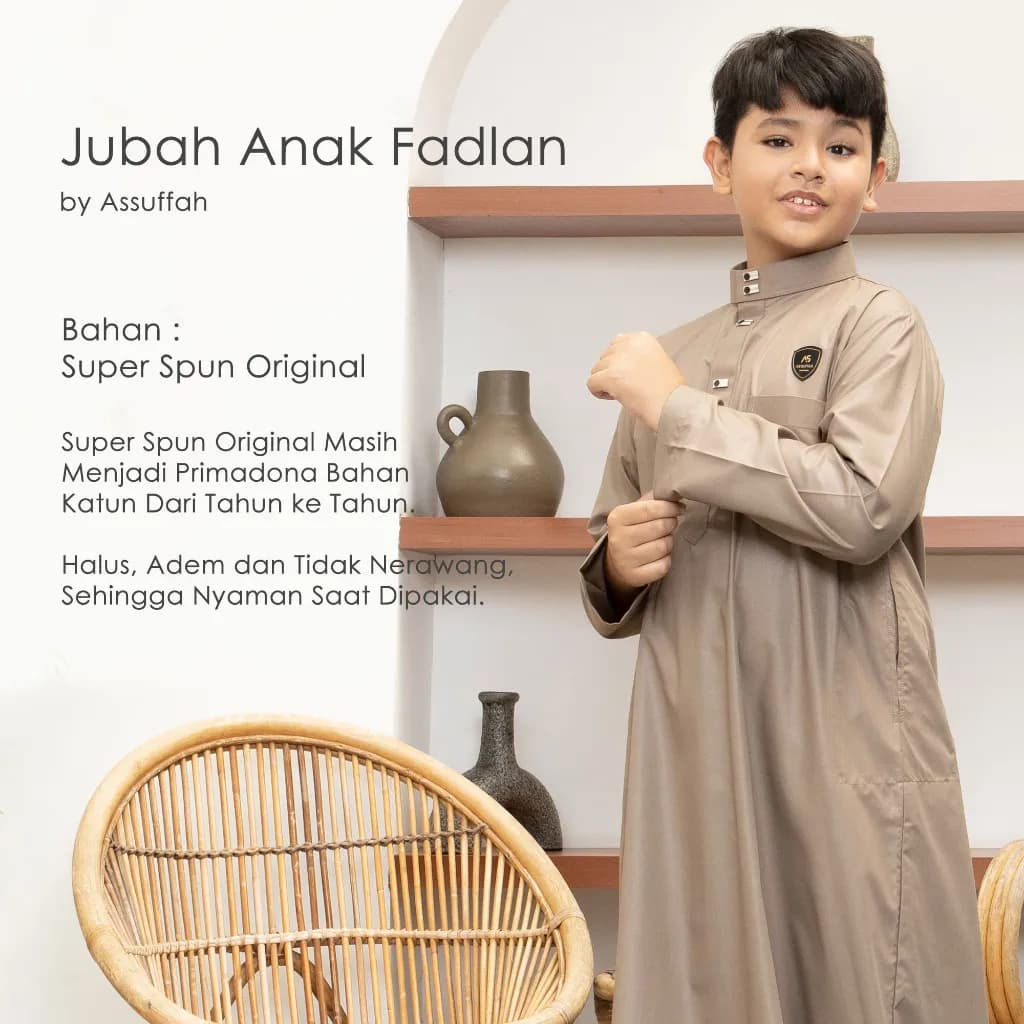 Assuffah I Gamis Anak Laki Laki 9-16 Tahun Kancing Snap Motif Harmain Fadlan Series