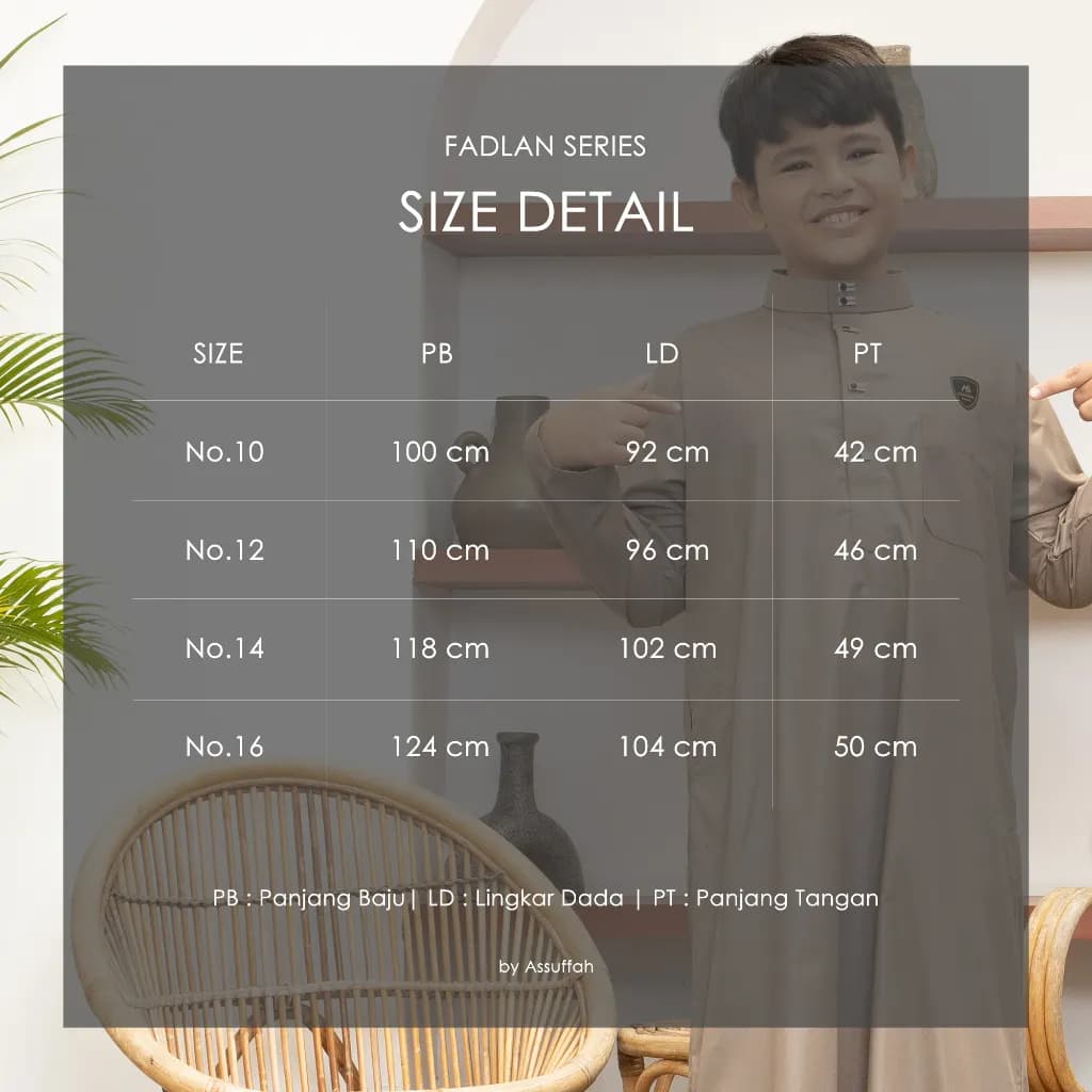 Assuffah I Gamis Anak Laki Laki 9-16 Tahun Kancing Snap Motif Harmain Fadlan Series