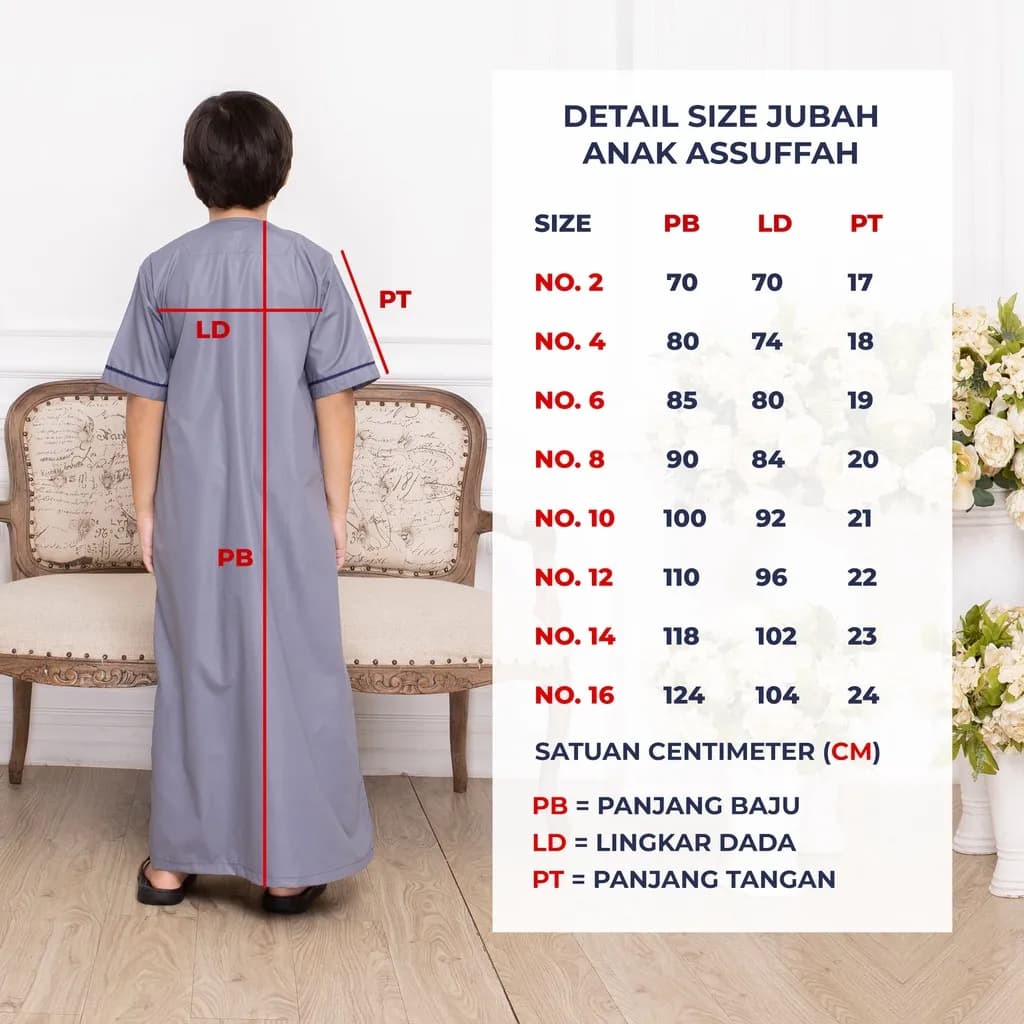 Assuffah I Jubah Anak Laki Laki Casual 9 - 16 Tahun Kerah Jefri Zaid Series