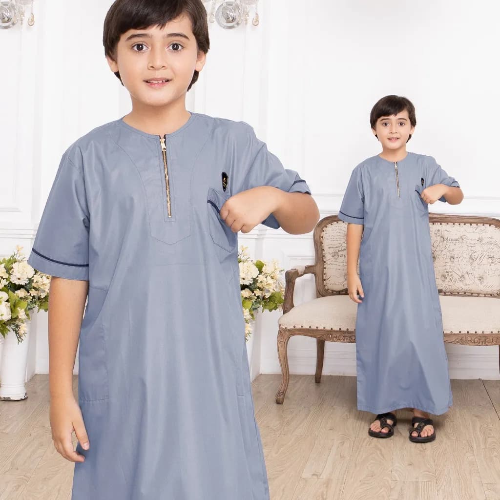 Assuffah I Jubah Anak Laki Laki Casual 9 - 16 Tahun Kerah Jefri Zaid Series