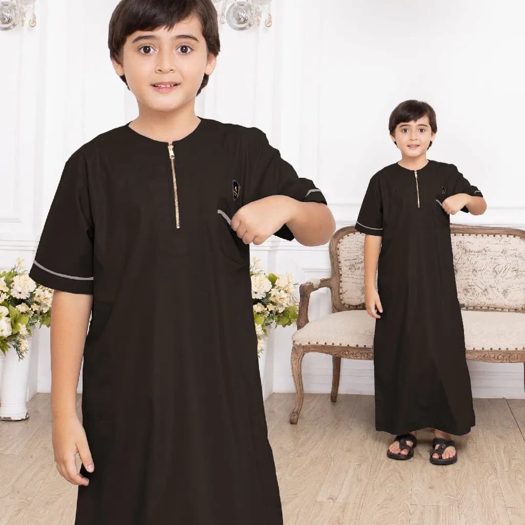 Assuffah I Jubah Anak Laki Laki Casual 9 - 16 Tahun Kerah Jefri Zaid Series