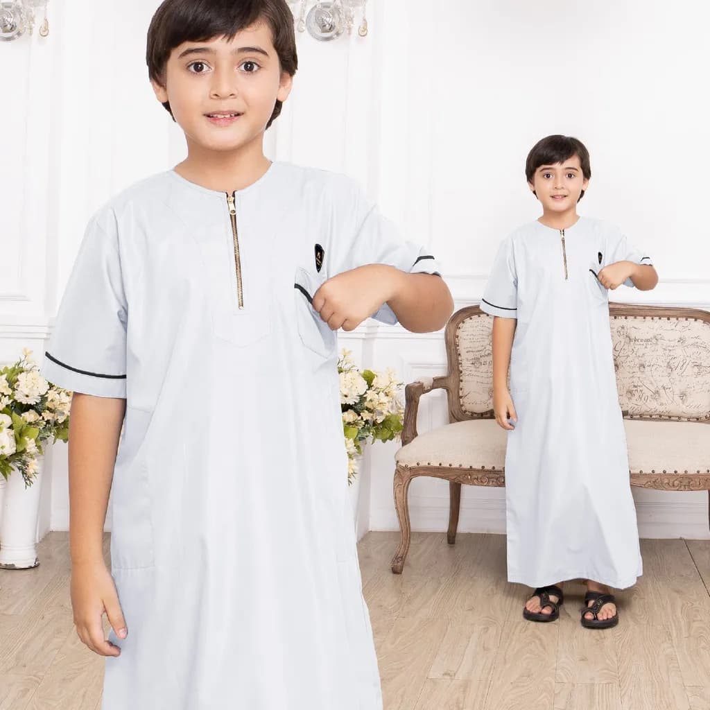 Assuffah I Jubah Anak Laki Laki Casual 9 - 16 Tahun Kerah Jefri Zaid Series