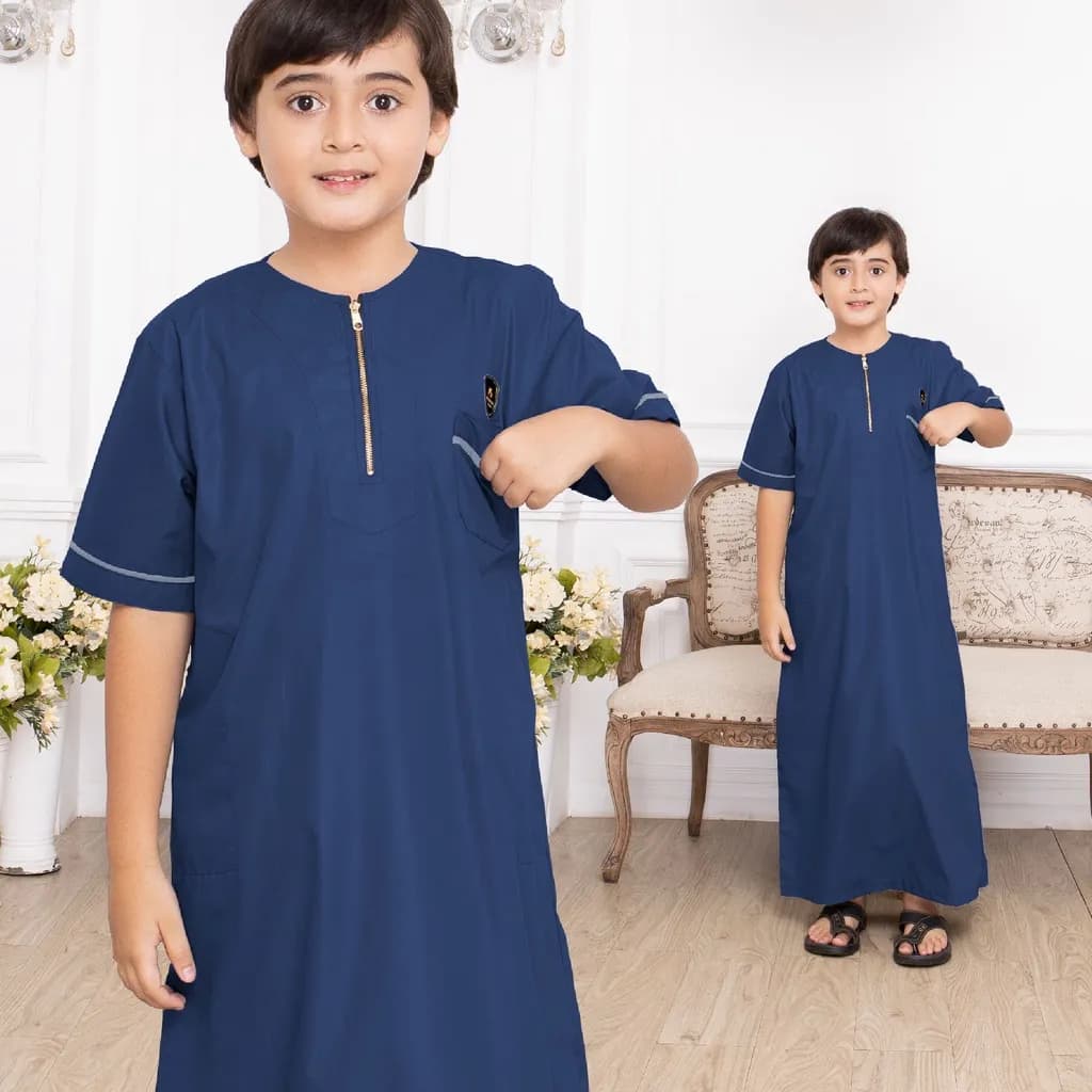 Assuffah I Jubah Anak Laki Laki Casual 9 - 16 Tahun Kerah Jefri Zaid Series