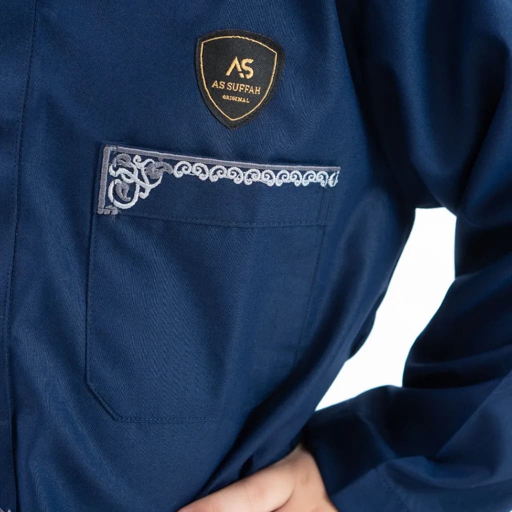 Assuffah I Jubah Bordir Anak Laki Laki 1-8 Tahun Kancing Snap Motif Harmain Fathan Series