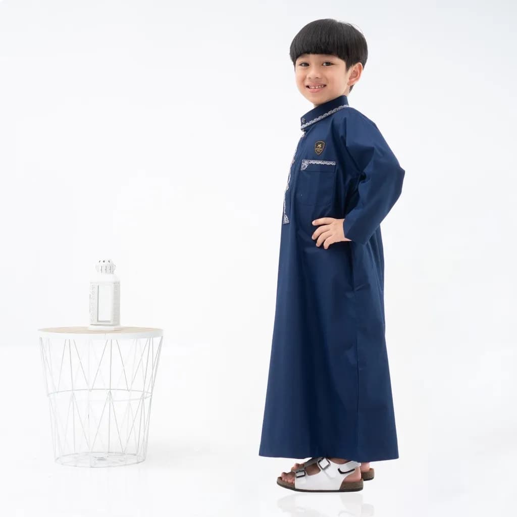Assuffah I Jubah Bordir Anak Laki Laki 1-8 Tahun Kancing Snap Motif Harmain Fathan Series