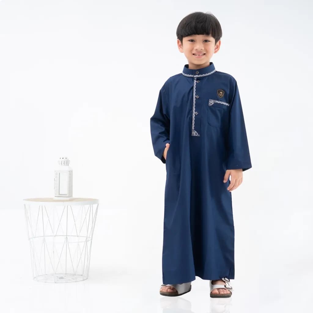 Assuffah I Jubah Bordir Anak Laki Laki 9-16 Tahun Kancing Snap Motif Harmain Fathan Series