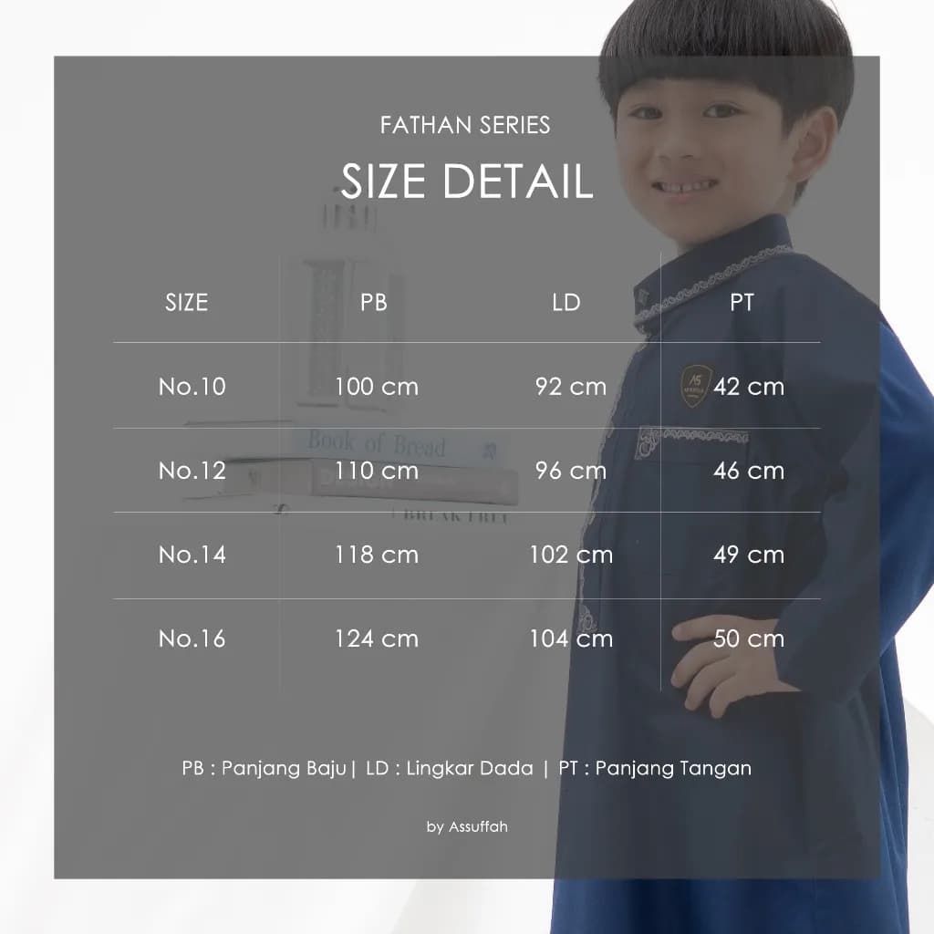 Assuffah I Jubah Bordir Anak Laki Laki 9-16 Tahun Kancing Snap Motif Harmain Fathan Series