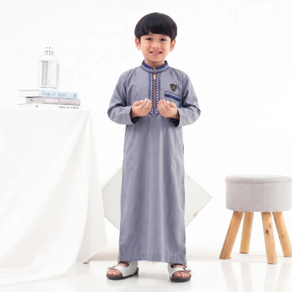 Assuffah I Jubah Anak Bordir Eksklusif 1 - 8 Tahun Lengan Panjang Zahdan Series