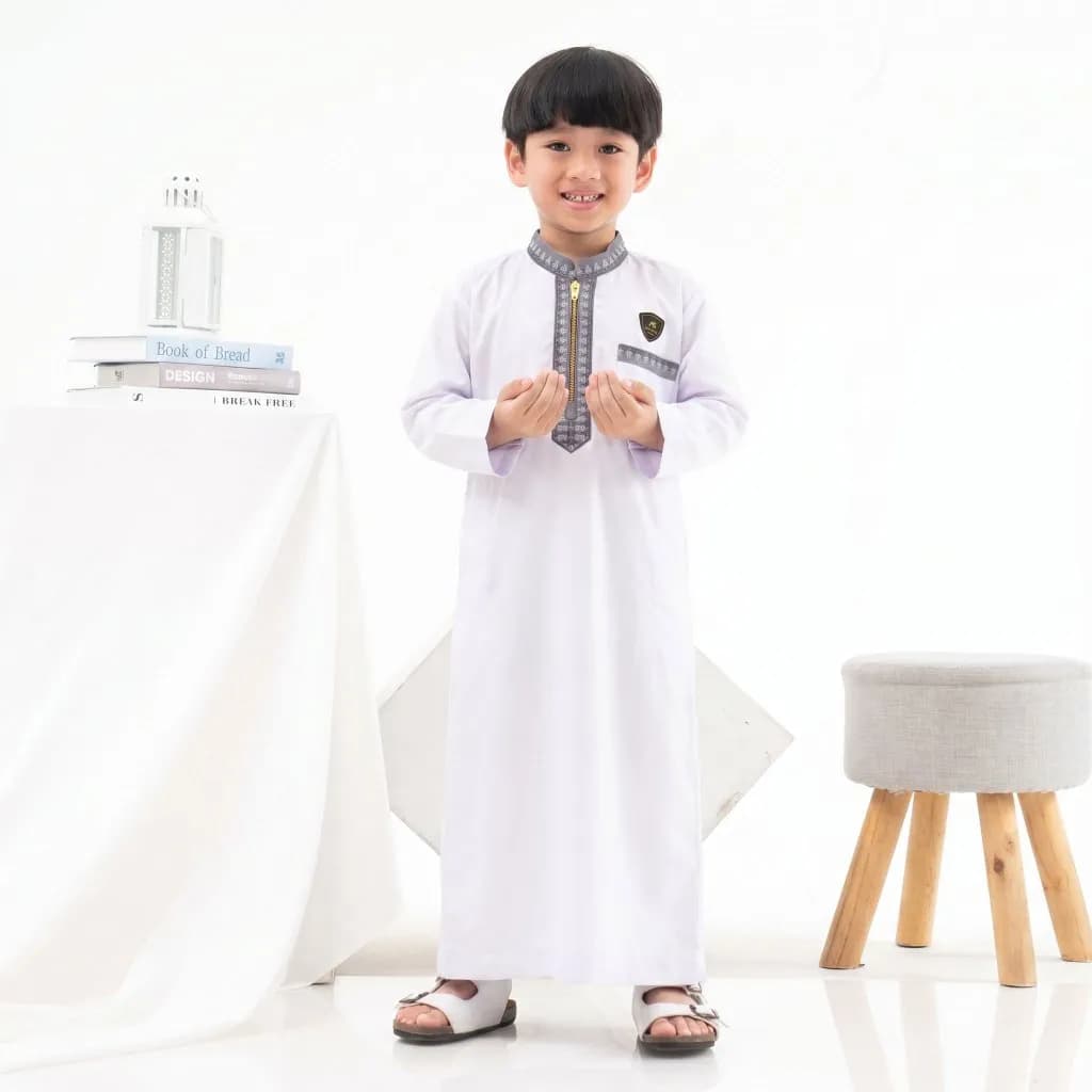 Assuffah I Jubah Anak Bordir Eksklusif 1 - 8 Tahun Lengan Panjang Zahdan Series