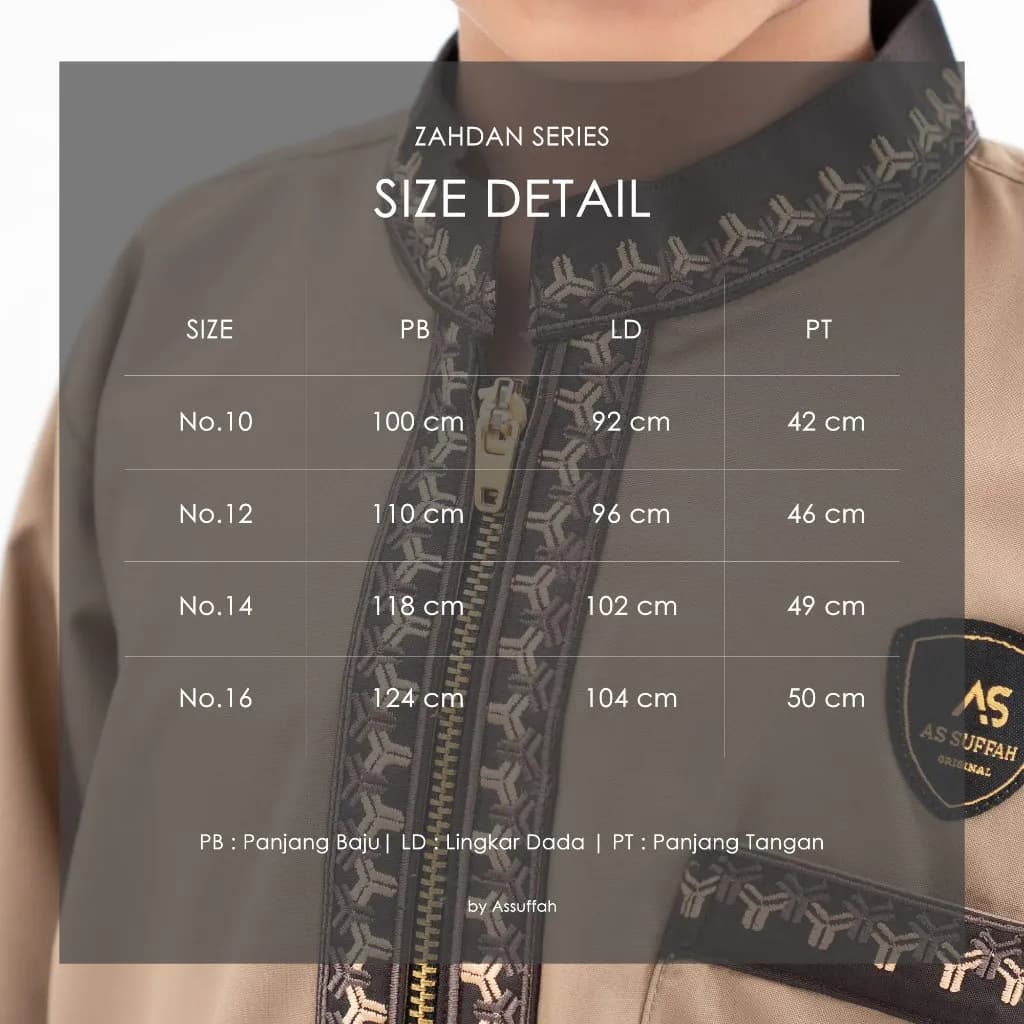 Assuffah I Jubah Anak Bordir Eksklusif 9 - 16 Tahun Lengan Panjang Zahdan Series