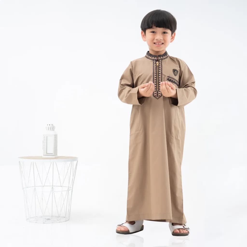 Assuffah I Jubah Anak Bordir Eksklusif 9 - 16 Tahun Lengan Panjang Zahdan Series