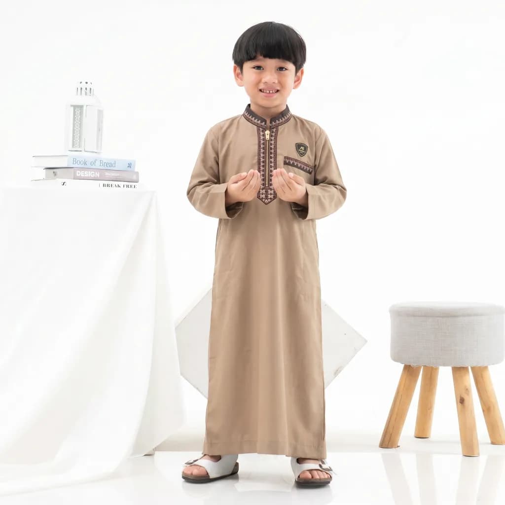 Assuffah I Jubah Anak Bordir Eksklusif 9 - 16 Tahun Lengan Panjang Zahdan Series