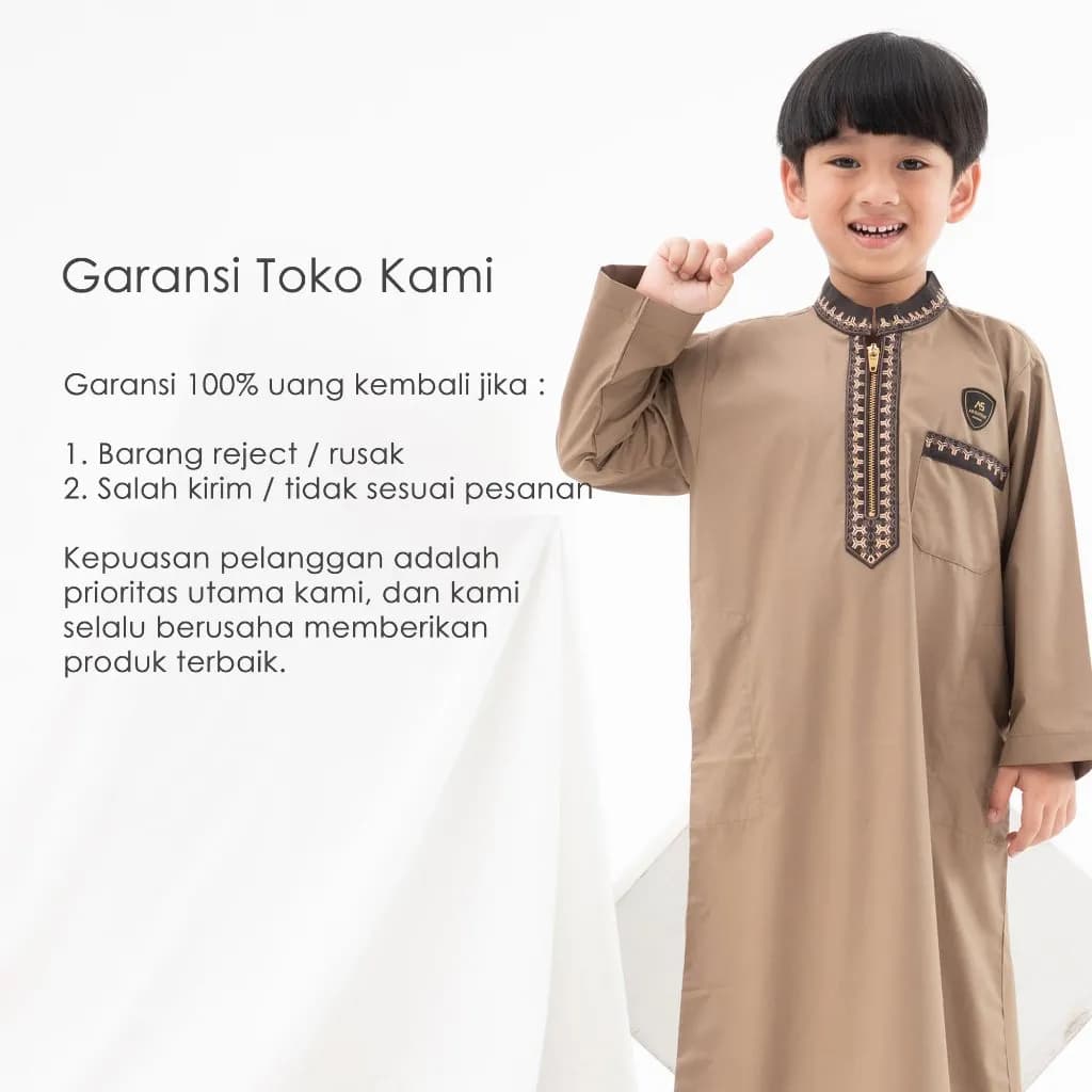 Assuffah I Jubah Anak Bordir Eksklusif 9 - 16 Tahun Lengan Panjang Zahdan Series