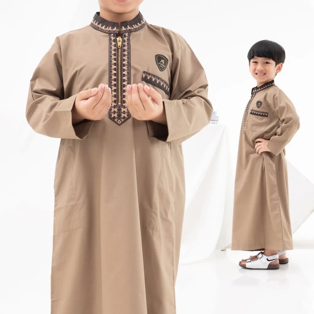 Assuffah I Jubah Anak Bordir Eksklusif 9 - 16 Tahun Lengan Panjang Zahdan Series