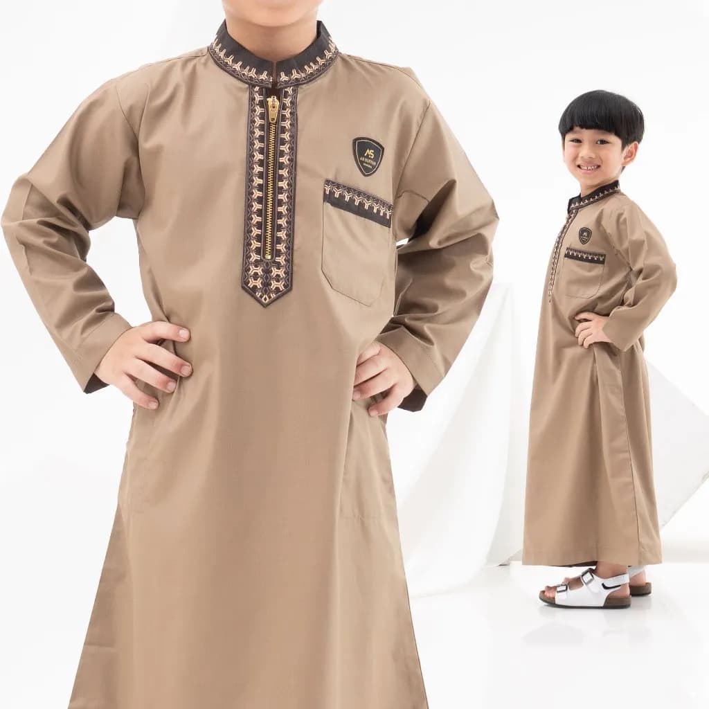 Assuffah I Jubah Anak Bordir Eksklusif 9 - 16 Tahun Lengan Panjang Zahdan Series