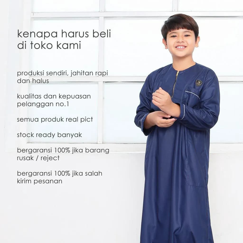 Assuffah I Jubah Anak Laki Laki Casual 9-16 Tahun Lengan Panjang Zaid Series