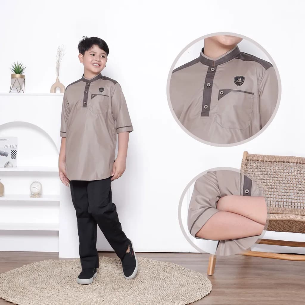 Assuffah I Atasan Baju Koko Kurta Anak 1-8 Tahun Lengan 3/4 Hasan Series