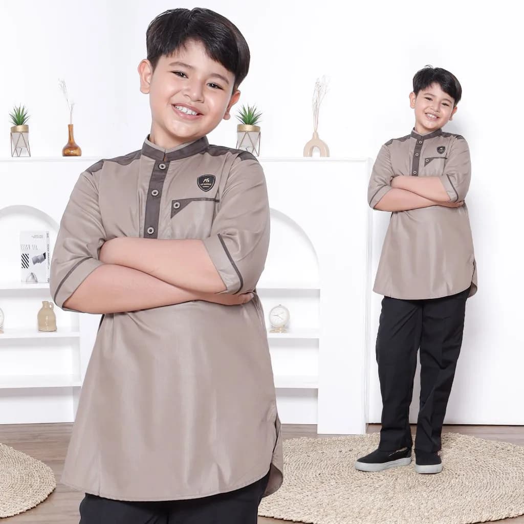 Assuffah I Atasan Baju Koko Kurta Anak 1-8 Tahun Lengan 3/4 Hasan Series
