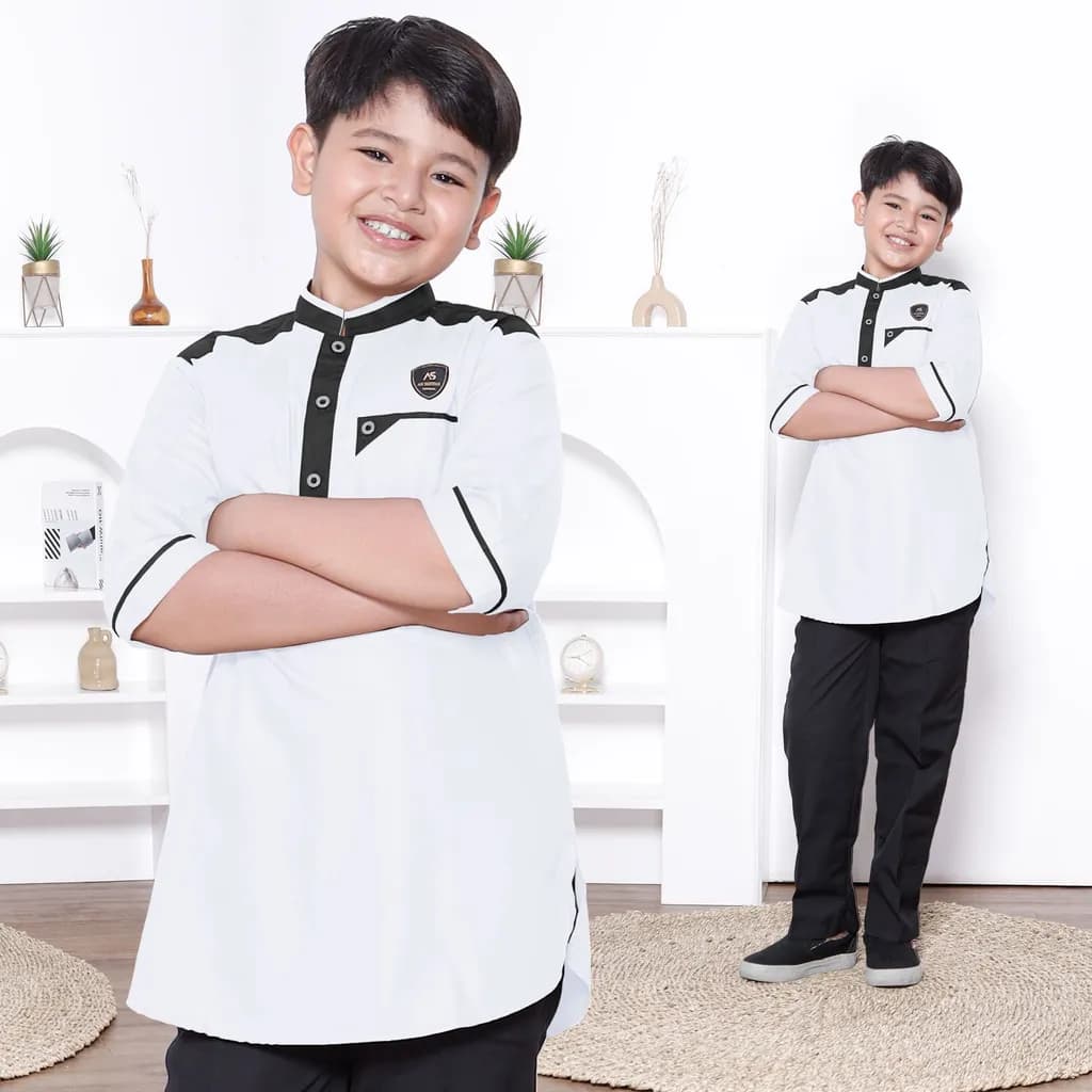 Assuffah I Atasan Baju Koko Kurta Anak 9-18 Tahun Lengan 3/4 Hasan Series