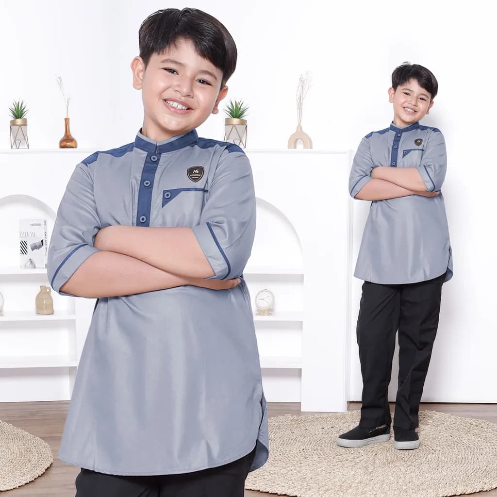 Assuffah I Atasan Baju Koko Kurta Anak 9-18 Tahun Lengan 3/4 Hasan Series
