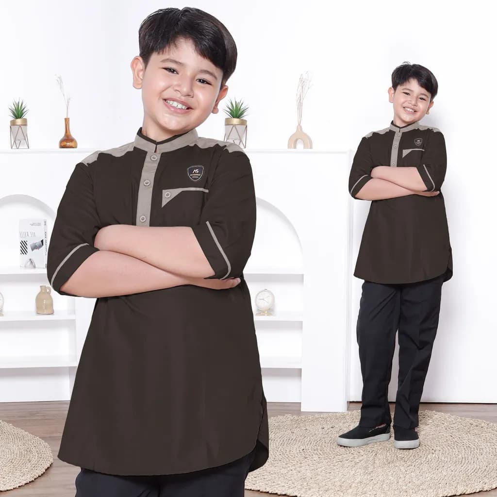 Assuffah I Atasan Baju Koko Kurta Anak 9-18 Tahun Lengan 3/4 Hasan Series