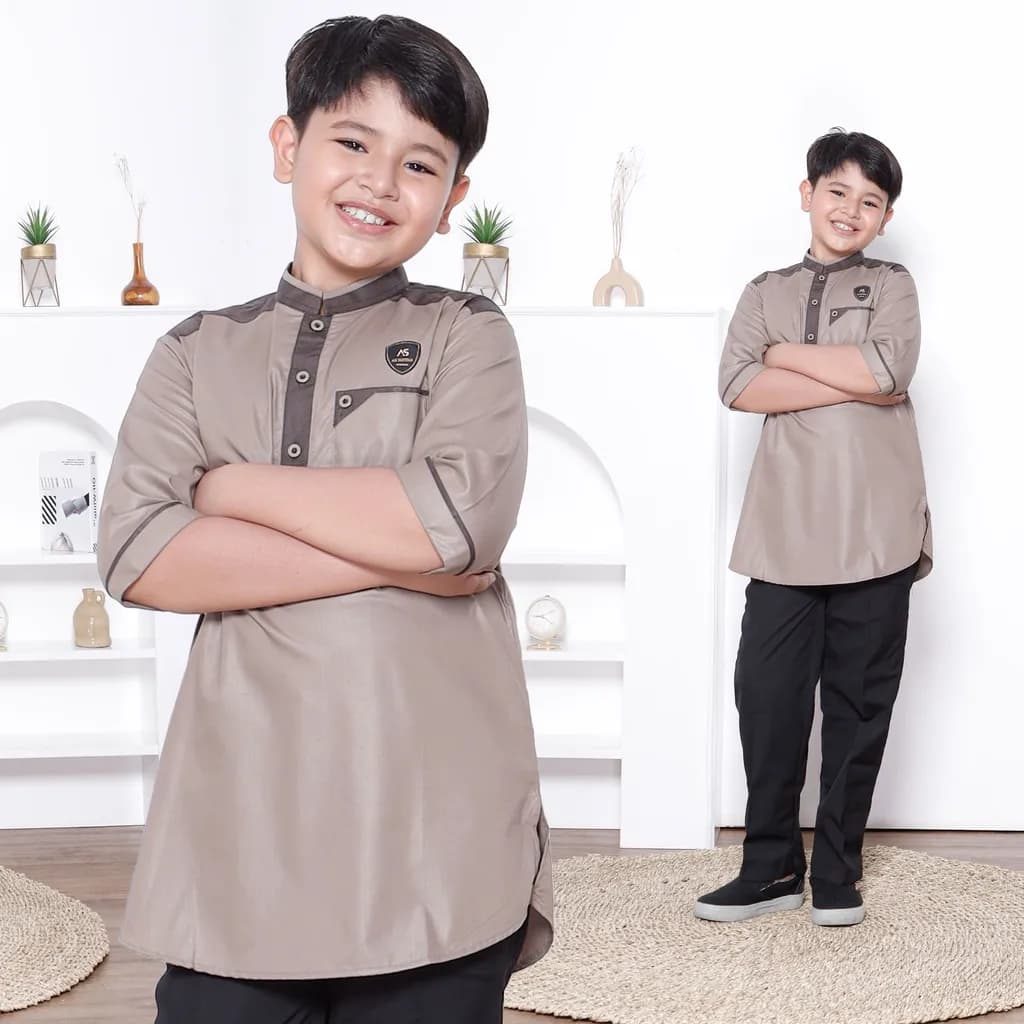 Assuffah I Atasan Baju Koko Kurta Anak 9-18 Tahun Lengan 3/4 Hasan Series