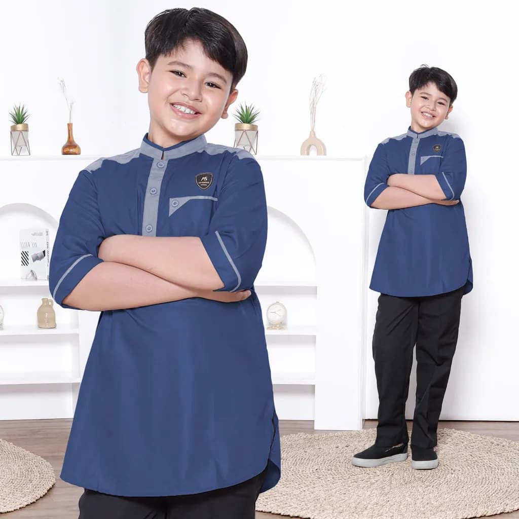 Assuffah I Atasan Baju Koko Kurta Anak 9-18 Tahun Lengan 3/4 Hasan Series