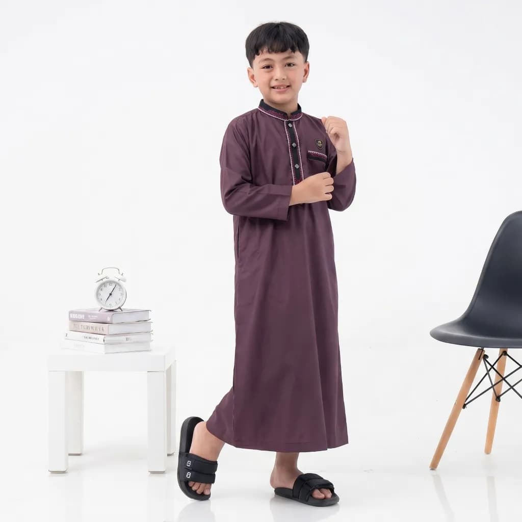 Assuffah I Jubah Anak Bordir Eksklusif 1 - 8 Tahun Lengan Panjang Zidan Series