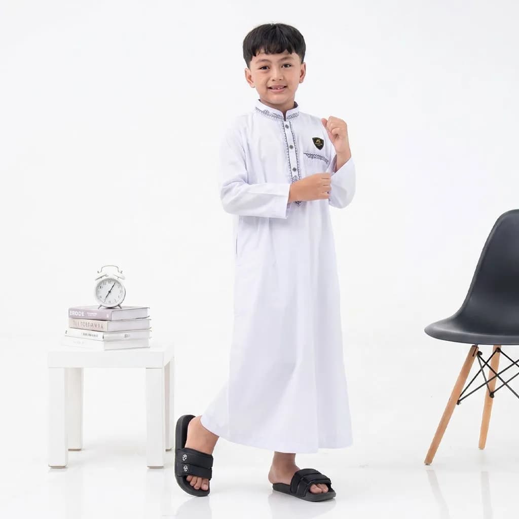 Assuffah I Jubah Anak Bordir Eksklusif 1 - 8 Tahun Lengan Panjang Zidan Series