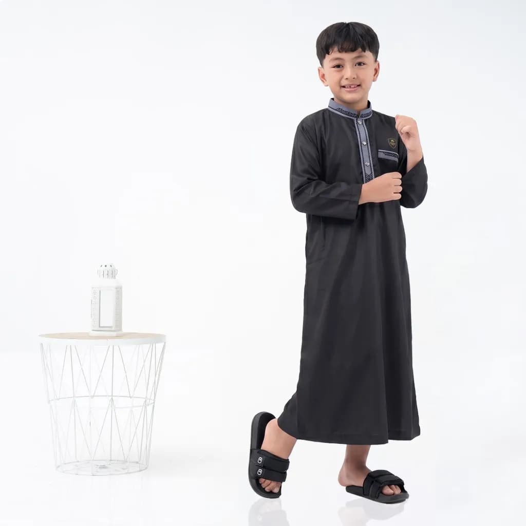 Assuffah I Jubah Anak Bordir Eksklusif 9 - 16 Tahun Lengan Panjang Zidan Series