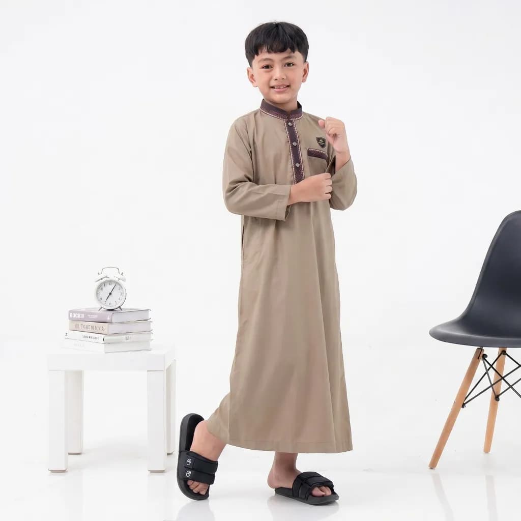 Assuffah I Jubah Anak Bordir Eksklusif 9 - 16 Tahun Lengan Panjang Zidan Series