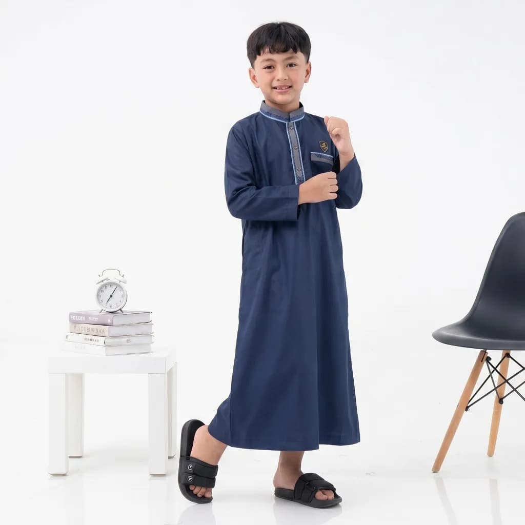 Assuffah I Jubah Anak Bordir Eksklusif 9 - 16 Tahun Lengan Panjang Zidan Series
