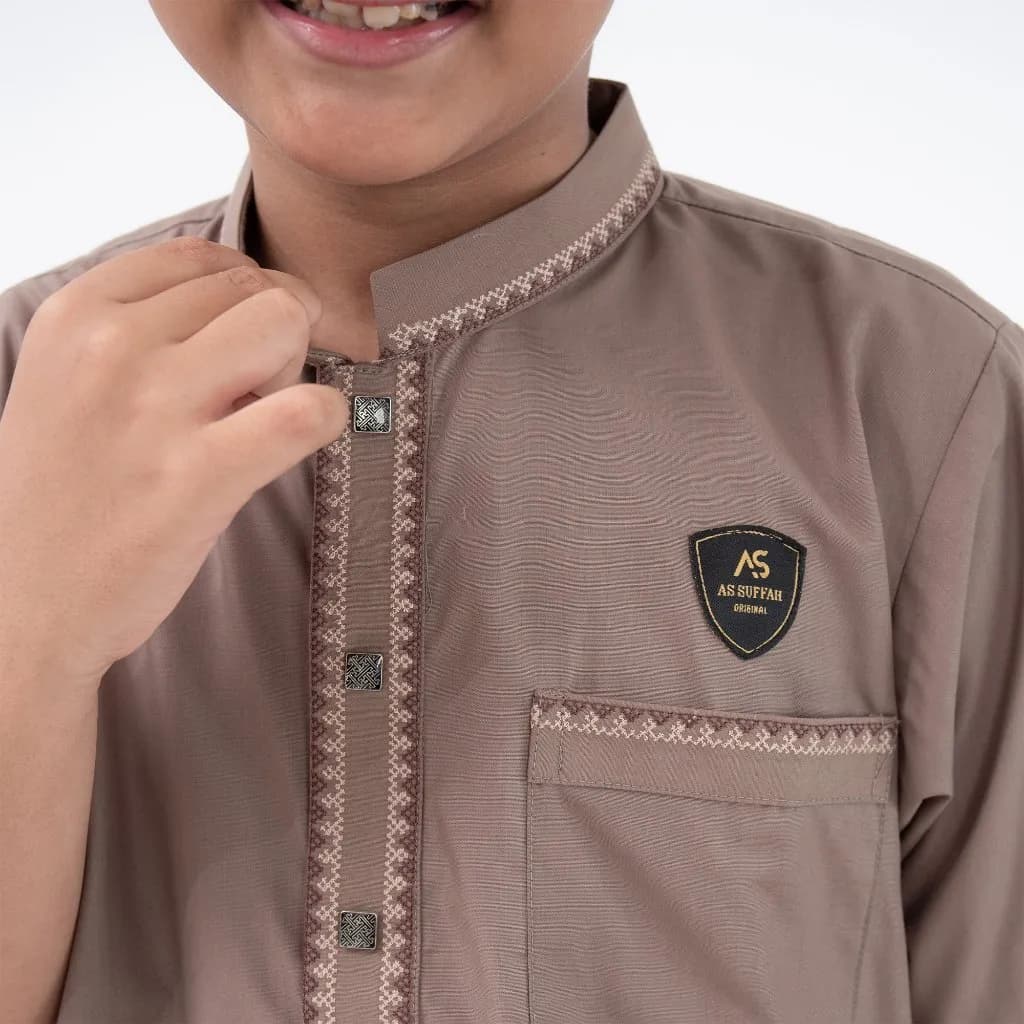 Assuffah I Jubah Anak Bordir Eksklusif 1 - 8 Tahun Lengan Pendek Wildan Series