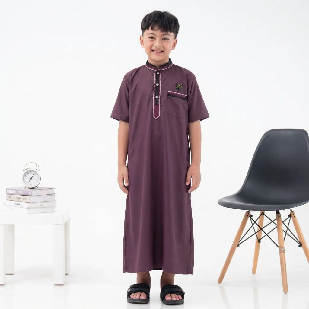 Assuffah I Jubah Anak Bordir Eksklusif 1 - 8 Tahun Lengan Pendek Wildan Series