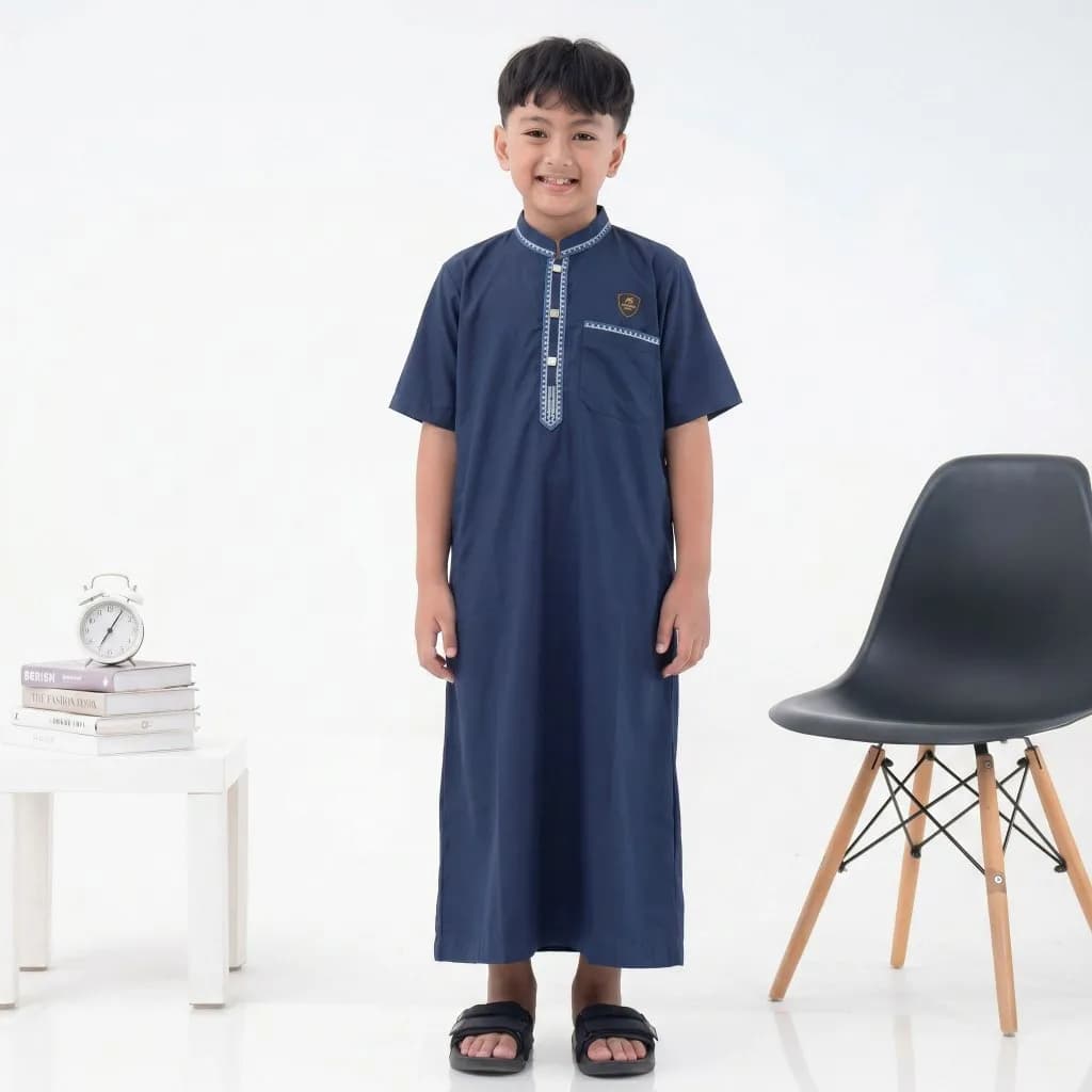 Assuffah I Jubah Anak Bordir Eksklusif 1 - 8 Tahun Lengan Pendek Wildan Series