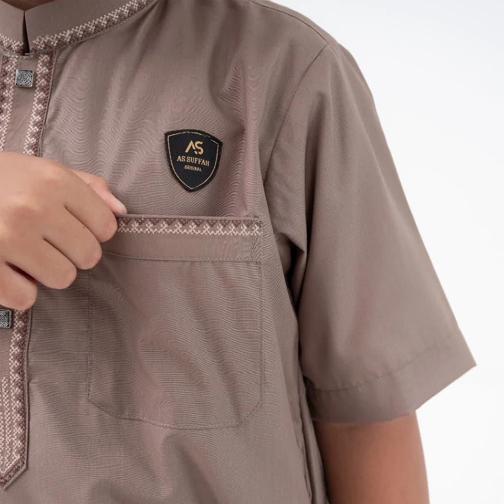 Assuffah I Jubah Anak Bordir Eksklusif 1 - 8 Tahun Lengan Pendek Wildan Series