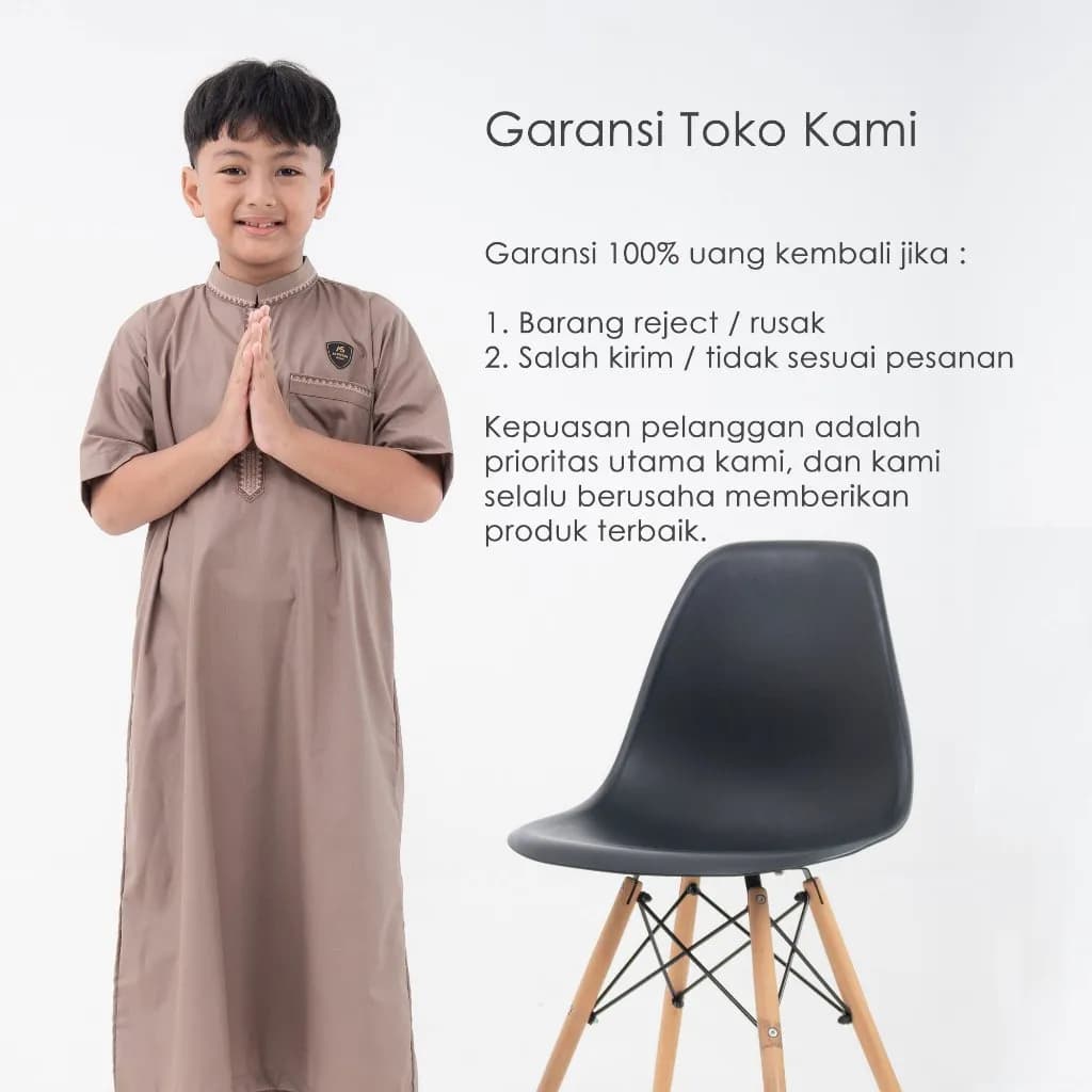 Assuffah I Jubah Anak Bordir Eksklusif 9-16 Tahun Lengan Pendek Wildan Series