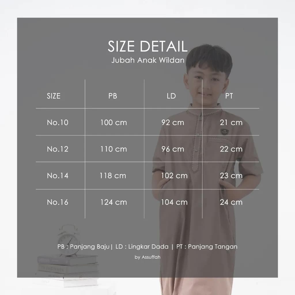 Assuffah I Jubah Anak Bordir Eksklusif 9-16 Tahun Lengan Pendek Wildan Series