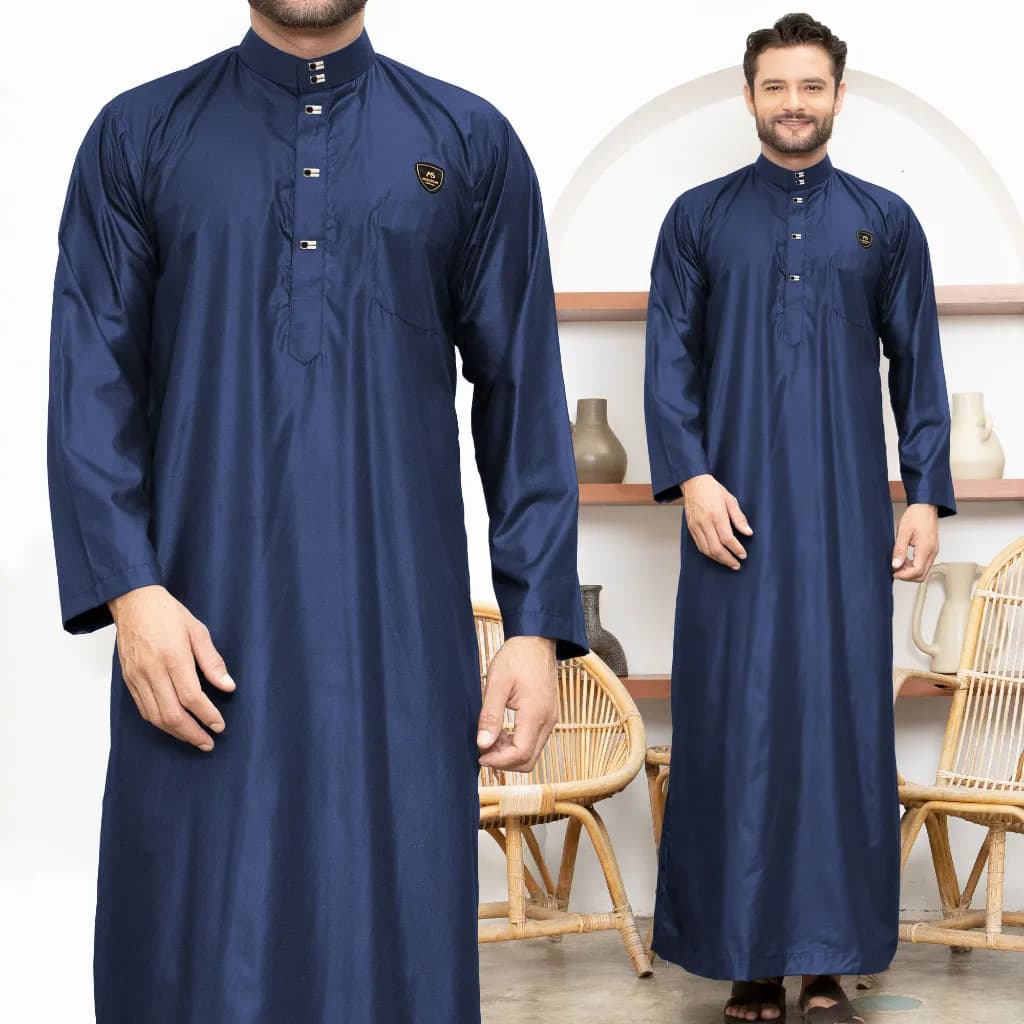Assuffah I Gamis Pria Dewasa Kancing Snap Jubah Motif Harmain Fadlan Series