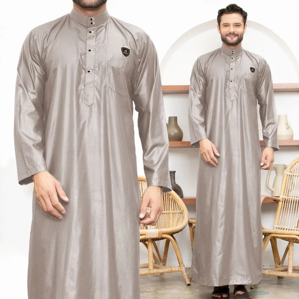 Assuffah I Gamis Pria Dewasa Kancing Snap Jubah Motif Harmain Fadlan Series