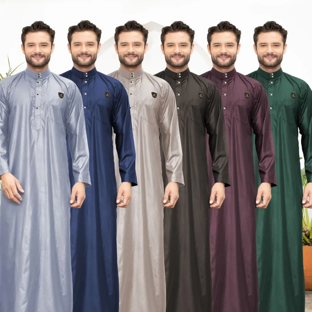 Assuffah I Gamis Pria Dewasa Kancing Snap Jubah Motif Harmain Fadlan Series
