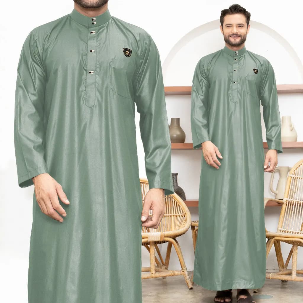 Assuffah I Gamis Pria Dewasa Kancing Snap Jubah Motif Harmain Fadlan Series