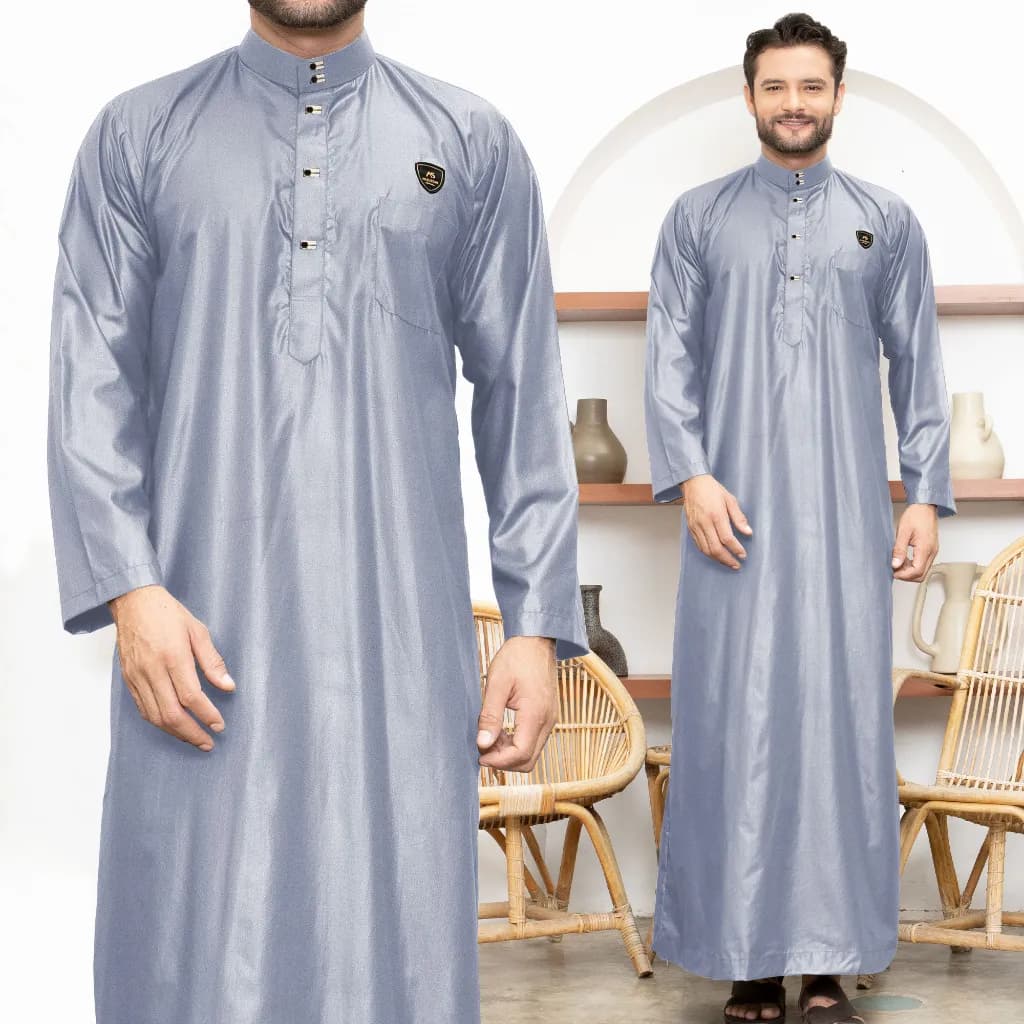Assuffah I Gamis Pria Dewasa Kancing Snap Jubah Motif Harmain Fadlan Series