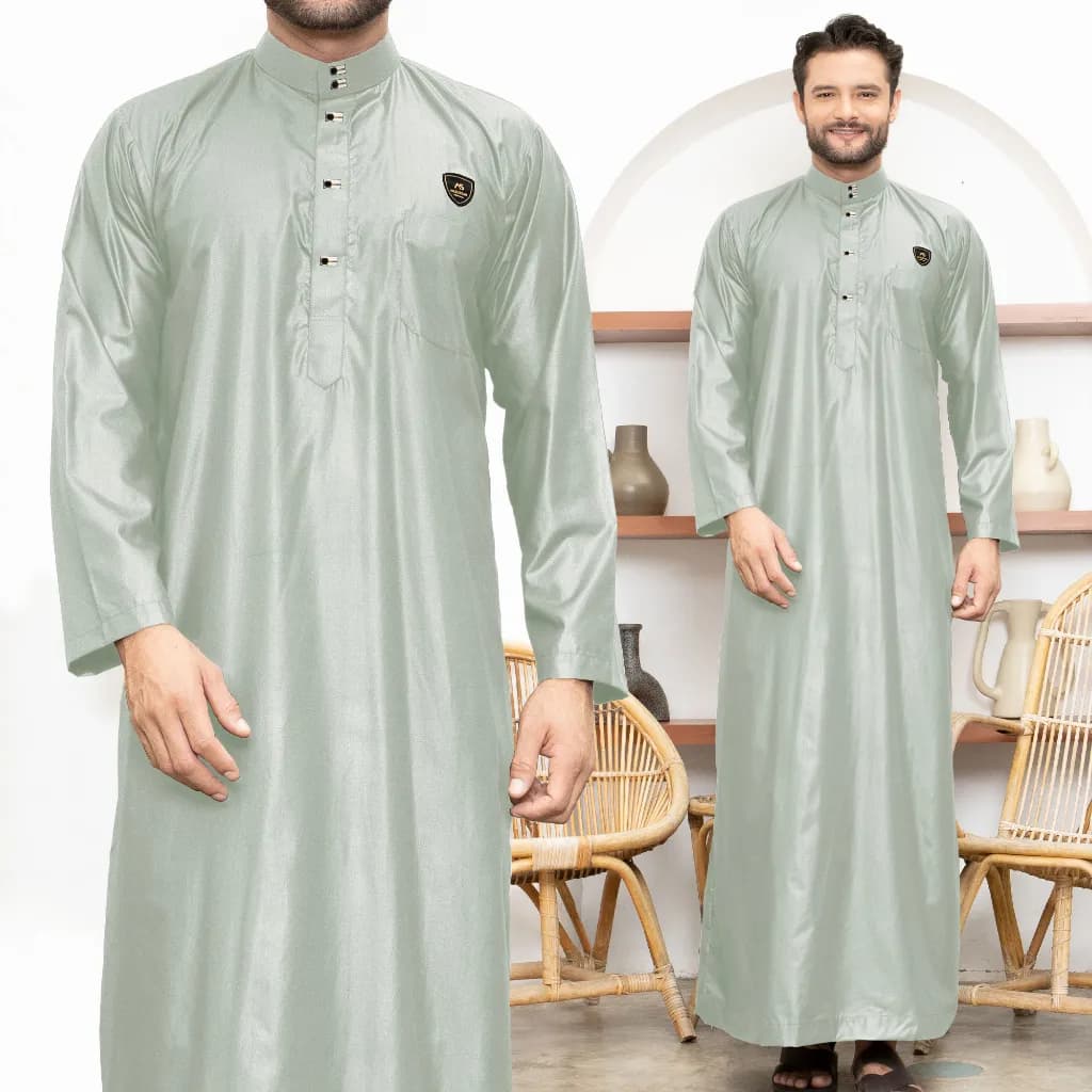 Assuffah I Gamis Pria Dewasa Kancing Snap Jubah Motif Harmain Fadlan Series