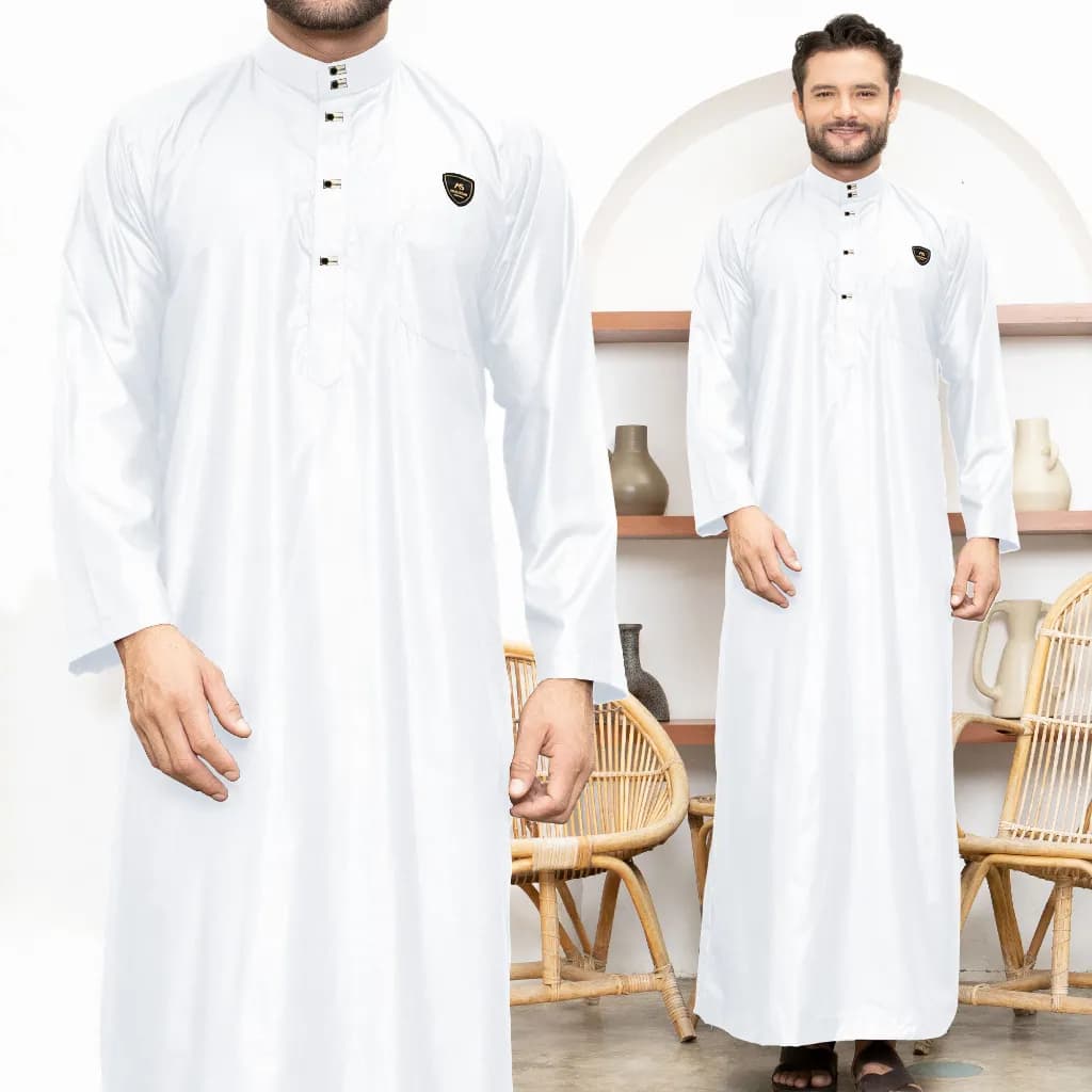 Assuffah I Gamis Pria Dewasa Kancing Snap Jubah Motif Harmain Fadlan Series